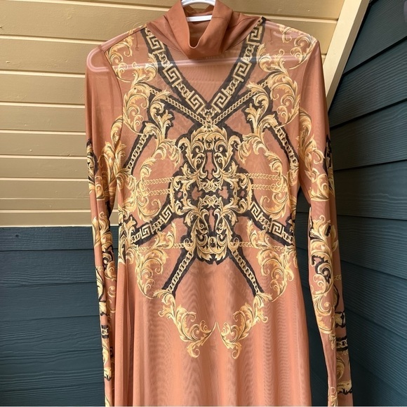Revolve AFRM Shilene Mesh Tiger Midi Dress - Picture 4 of 9